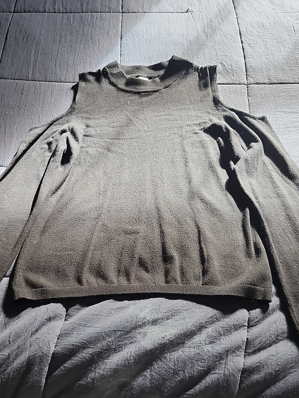 Buffalo David Bitton Black Open-Shoulder Knit Sweater
